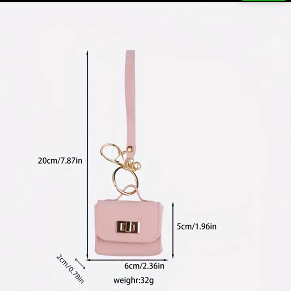 Black Mini Bag Keychain with Gold Accents - Picture 4 of 4